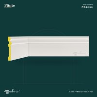 Plintă Albă din Poliuretan 2x10 cm pentru Pardoseală