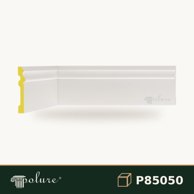Plintă Albă din Poliuretan 2x10 cm pentru Pardoseală