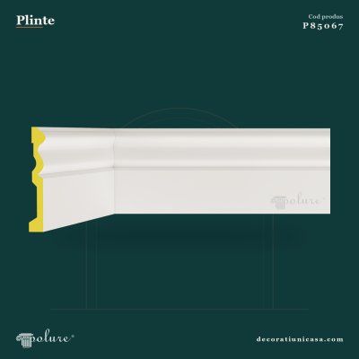 Plintă Poliuretan Albă 15 cm Înălțime Profil Neted