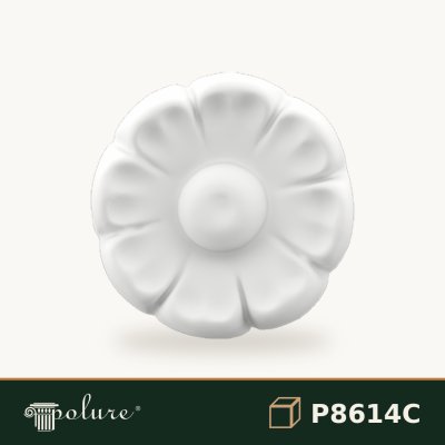 Rozetă Florală Decorativă din Poliuretan 10x10 cm