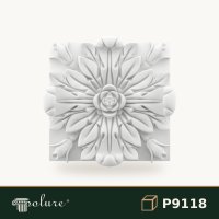 Rozetă Decorativă din Poliuretan 30x30 cm cu Relief Floral