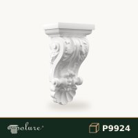 Consolă Decorativă din Poliuretan 15x21x39 cm cu Volute