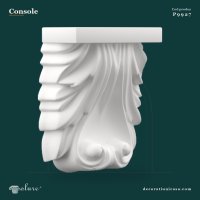 Consolă Decorativă Poliuretan cu Frunze de Acant 10x23 cm