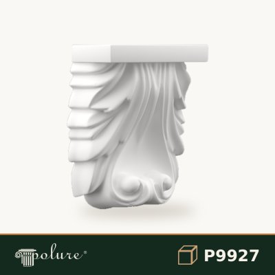 Consolă Decorativă Poliuretan cu Frunze de Acant 10x23 cm