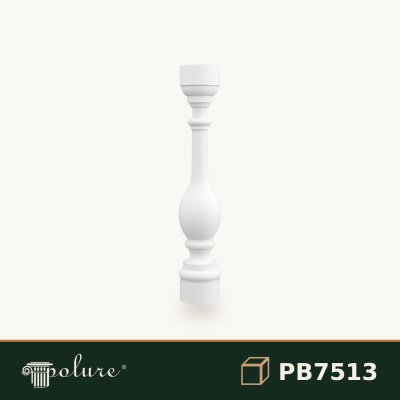 Balustru Decorativ din Poliuretan 15x75 cm pentru Balcon și Terasa