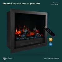 Focar Electric Decorativ 75 cm pentru Șemineu din Poliuretan