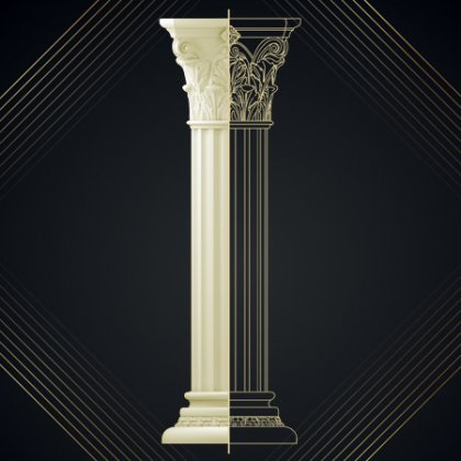 Dairesel Kısa Roma Sütun