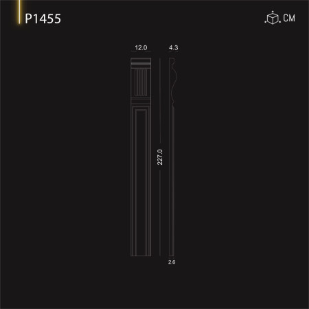 P1455 Preţuri stâlp din poliuretan.  Coloană decorativă din poliuretan.