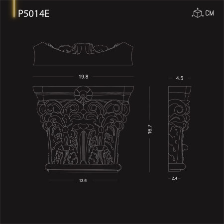 P5014E Modele de capitelii din  poliuretan. Coloană decorativa din poliuretan.