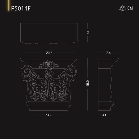 P5014F Preturi de coloana din poliuretan cu model otoman .