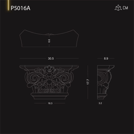 P5016A Coloana din poliuretan cu model otoman .