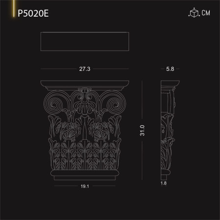 P5020E Coloana din poliuretan cu model otoman .