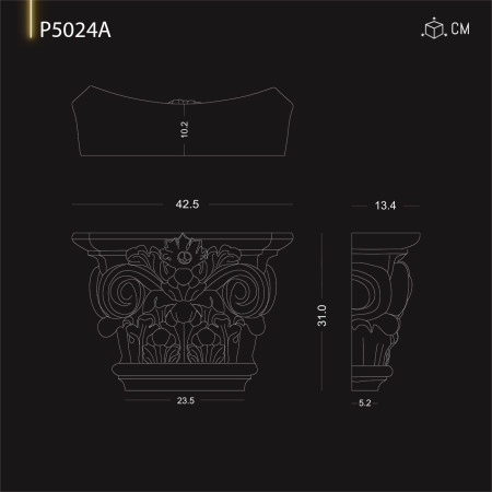 P5024A Preţuri stâlp din poliuretan.  Coloană decorativă din poliuretan.