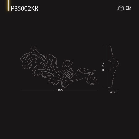 P85002KR Colțar brau pt perete cu model din poliuretan