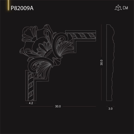 P82009A Modele de colț Brau de perete cu modele de decor clasic