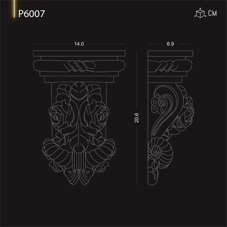 P6007 Consola de perete din poliuretan cu modele decorative