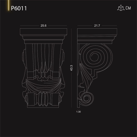 P6011 Fabricare console de perete din poliuretan cu modele decorative