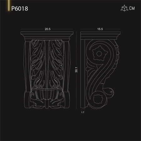 P6018 Modele de consola de perete din poliuretan