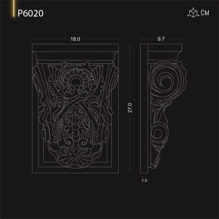 P6020 Tipuri de console de perete  din poliuretan cu modele decorative