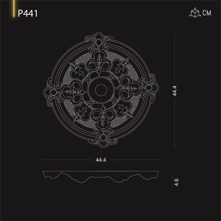 P441 Productie rozeta de perete din poliuretan cu model decorativ. Produse de decorare din poliuretan