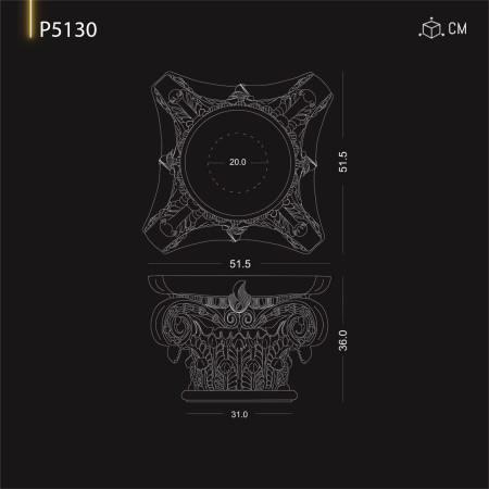 P5130 Modele de capitel coloana otomana din poliuretan 