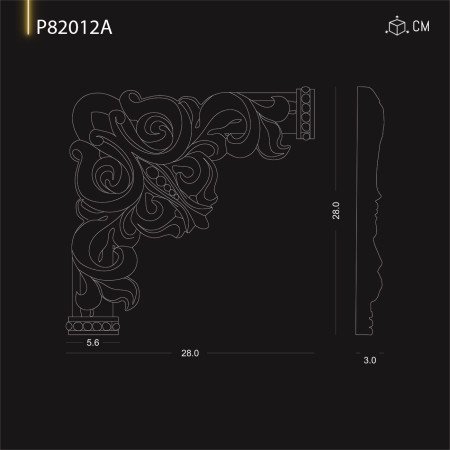 P82012A Brau decorativ pentru perete din poliuretan