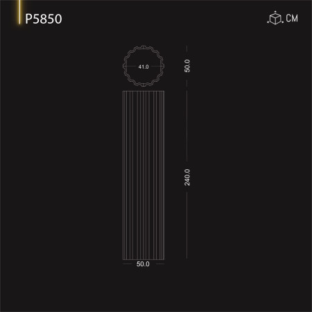 P5850 Coloană stâlp  din poliuretan .Coloană corintică decorativă din poliuretan