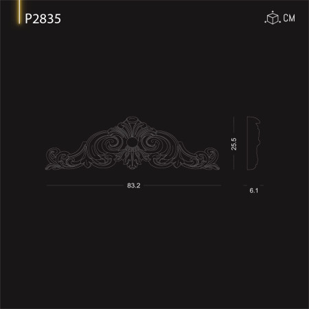 P2835 Tipuri de coroane de perete din poliuretan cu model floral