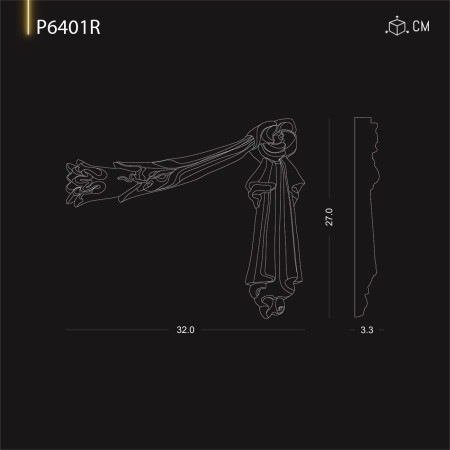 P6401R Modele ornamente decorative pentru perete  din poliuretan