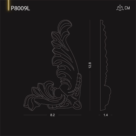 P8009L Productie de ornamente si decoratiuni de perete din poliuretan cu modele decorative