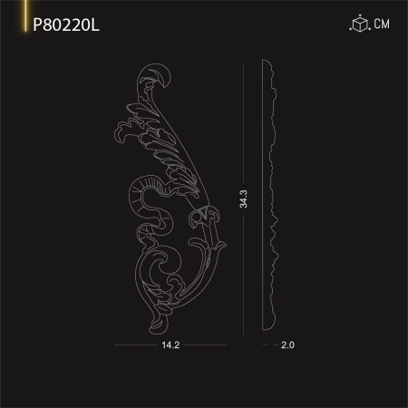P80220L Ornamente decorative pentru perete  din poliuretan