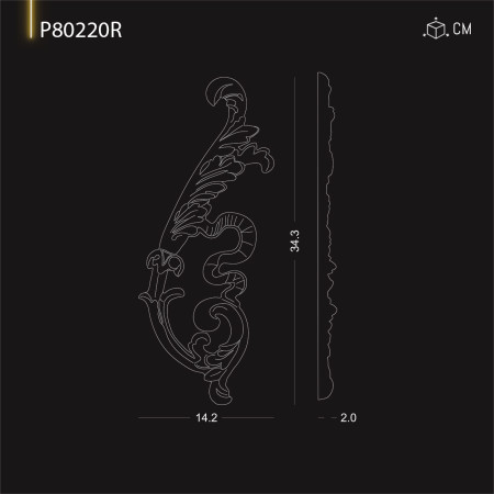 P80220R Productie de ornamente si decoratiuni de perete din poliuretan cu modele decorative