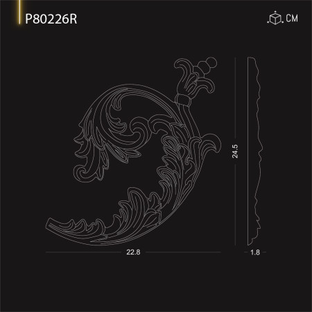 P80226R Preturi de ornamente si decoratiuni de perete din poliuretan cu modele decorative