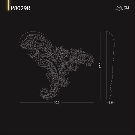 P8029R Modele de ornamente si decoratiuni de perete din poliuretan