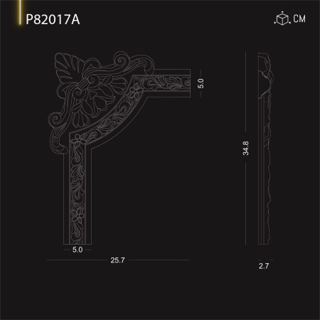 P82017A Decor clasic braucă poliuretan cu model Colț