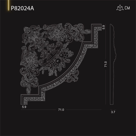 P82024A Tipuri de colțuri din brauri de perete cu modele decorative Poliuretan Poliuretan Decor