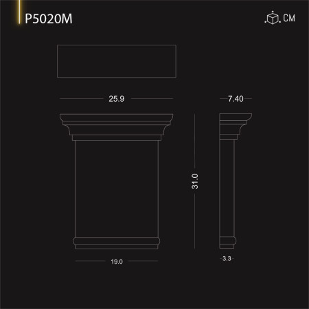 P5020M Preţuri stâlp din poliuretan.  Coloană decorativă din poliuretan.