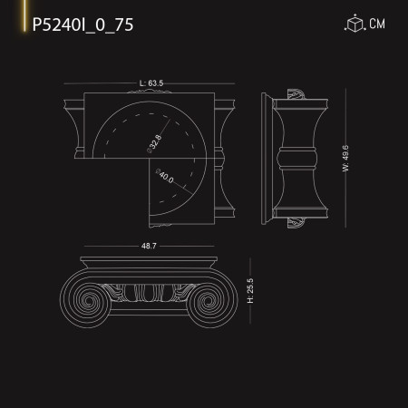 P5240I75 Capitel coloana otoman din poliuretan