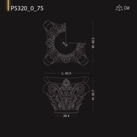 P532075 Capitetele coloane interioare și exterioare din poliuretan