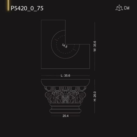 P542075 Coloană din poliuretan decorativ doric