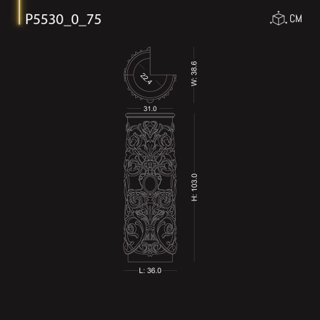 P5530_0_75 Coloană din poliuretan .Modele de capitel coloană decorativă în stil doric ,corintic și capitel coloana