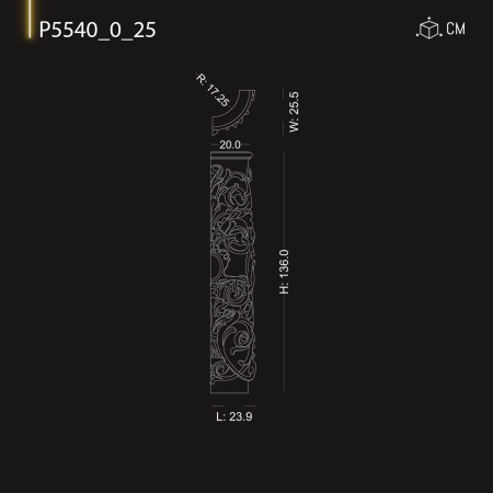 P5540_0_25 Coloană stâlp  din poliuretan .Coloană corintică decorativă din poliuretan