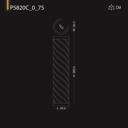 P5820C_0_75 Coloana otomană din poliuretan .Decoruri pentru coloană din poliuretan