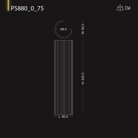 P5880_0_75 Modele de coloană interioară și exterioară din poliuretan