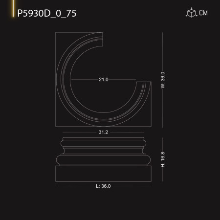 P5930D75 Capitetele otomane din poliuretan