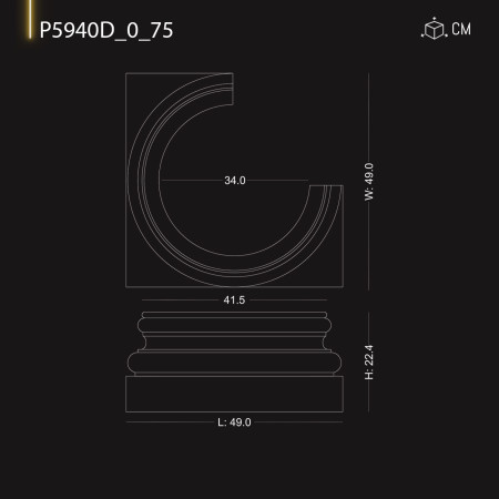 P5940D_0_75 Capitelii coloane decorative din poliuretan