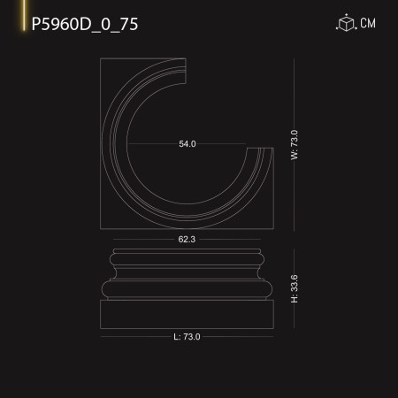 P5960D_0_75 Capitel coloana din spuma rigida poliuretanica