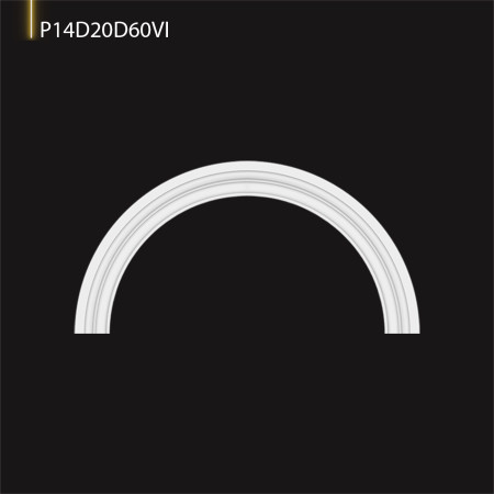 P14D20D60VI Decorațiune din poliuretan pentru margine de arcada semirotunda de exterior.  Modele de profile pentru arcade. Tipuri de stalpi.