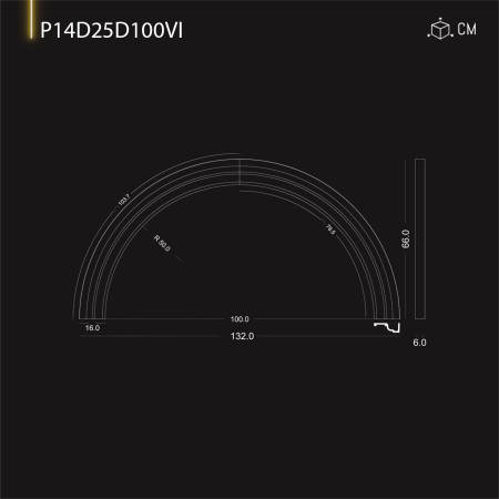 P14D25D100VI Fațadă prefabricată din poliuretan. Placare exterioară cu modele din poliuretan.