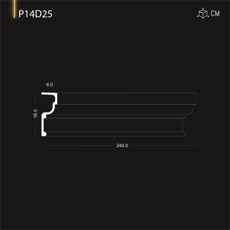 P14D25 Cant pentru pervaz din poliuretan prefabricat